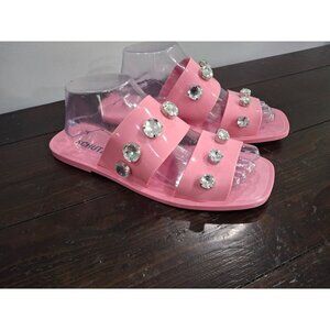 NWOB Schutz Lizzie Pink Jelly Crystal Studded Sandal/Sz. 10